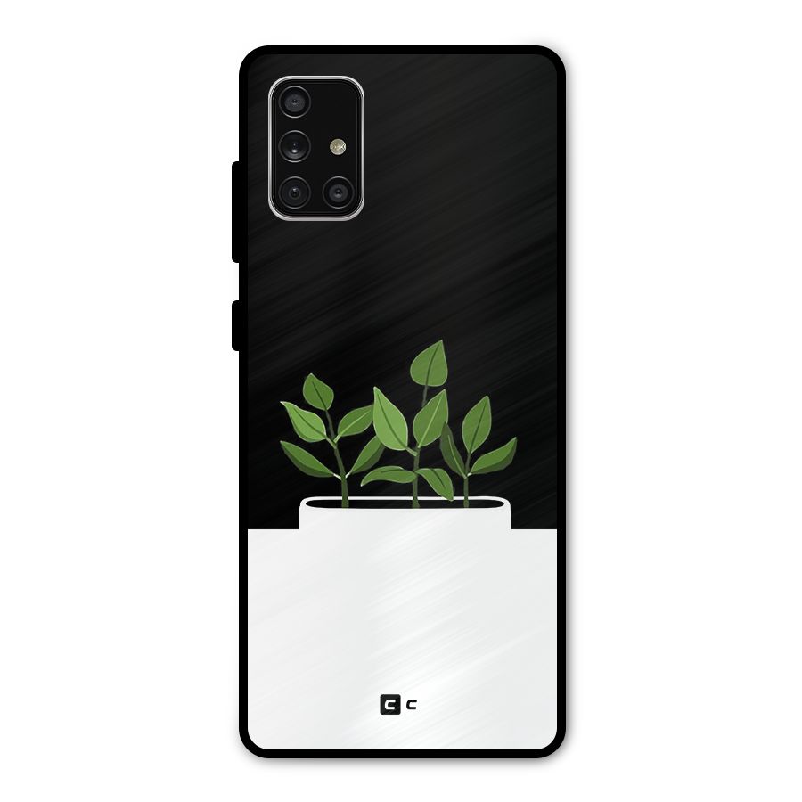 Beautiful Plant Pot Minimalistic Metal Back Case for Galaxy A71