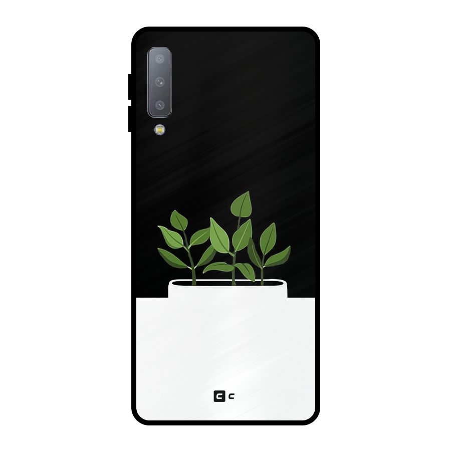 Beautiful Plant Pot Minimalistic Metal Back Case for Galaxy A7 (2018)