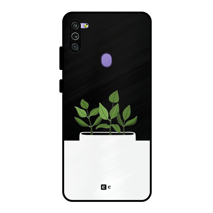 Beautiful Plant Pot Minimalistic Metal Back Case for Galaxy M11