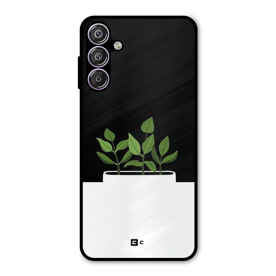 Beautiful Plant Pot Minimalistic Metal Back Case for Galaxy M15