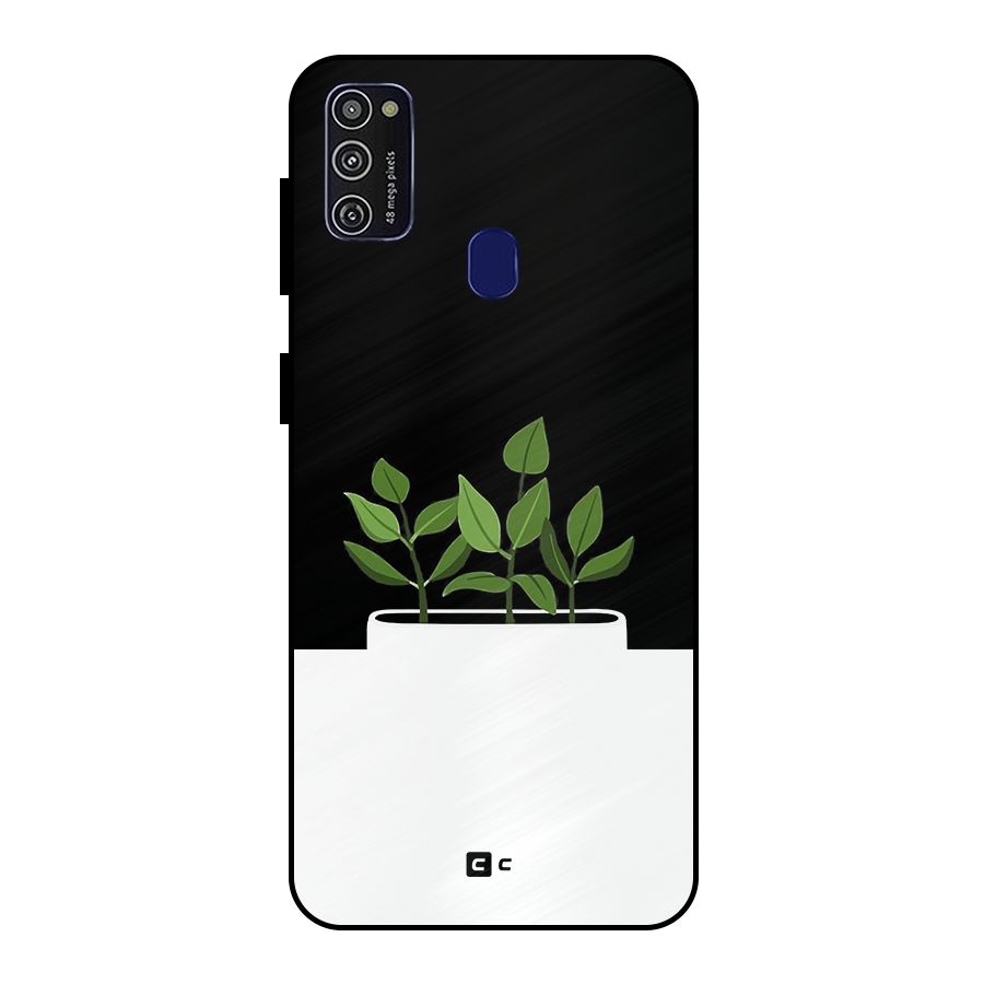 Beautiful Plant Pot Minimalistic Metal Back Case for Galaxy M21