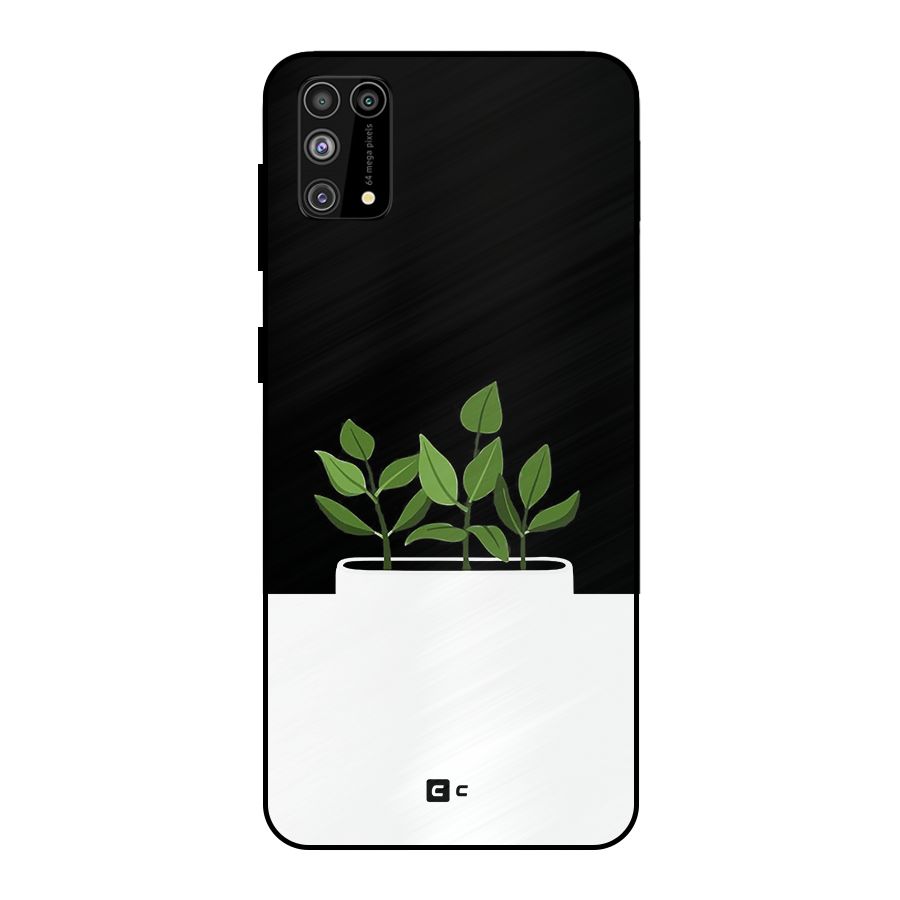 Beautiful Plant Pot Minimalistic Metal Back Case for Galaxy M31