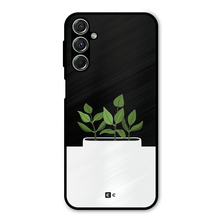 Beautiful Plant Pot Minimalistic Metal Back Case for Galaxy M34