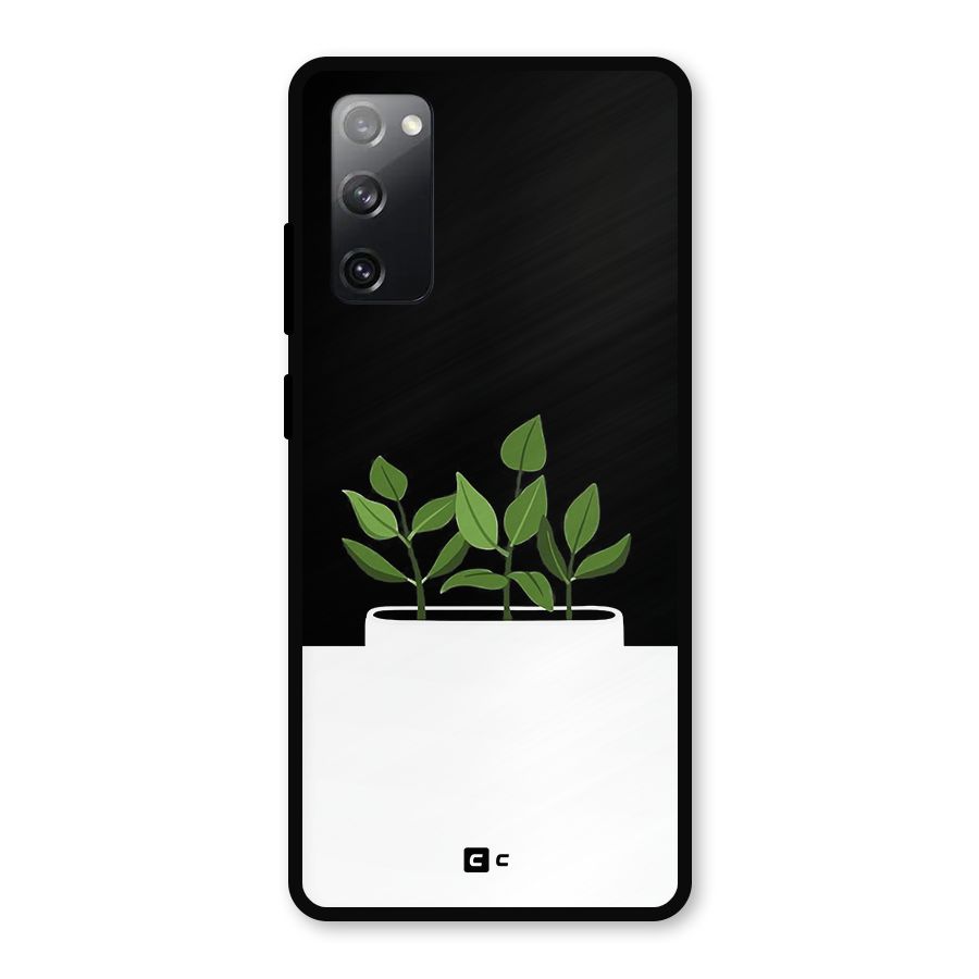 Beautiful Plant Pot Minimalistic Metal Back Case for Galaxy S20 FE