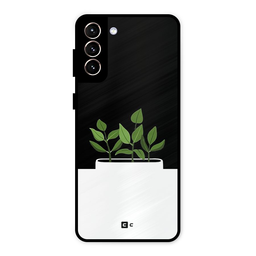 Beautiful Plant Pot Minimalistic Metal Back Case for Galaxy S21 Plus