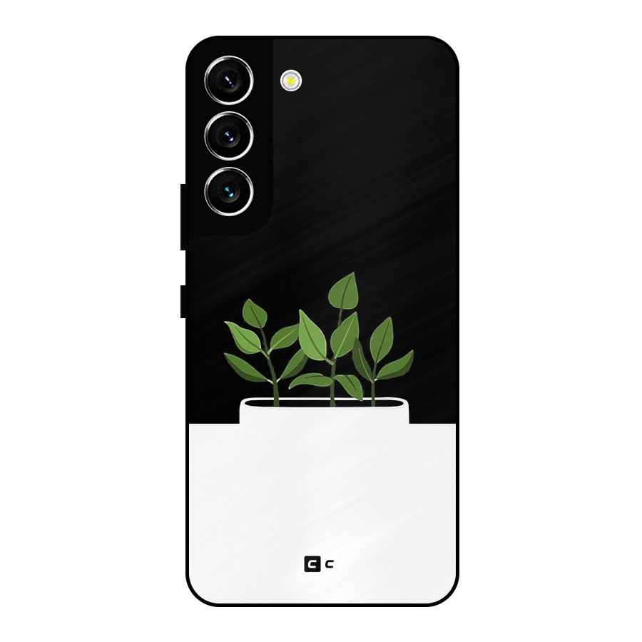 Beautiful Plant Pot Minimalistic Metal Back Case for Galaxy S22 5G