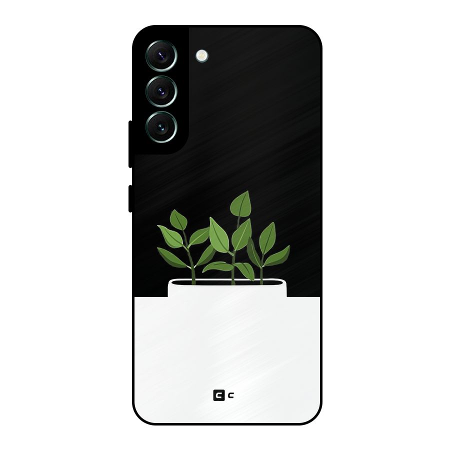 Beautiful Plant Pot Minimalistic Metal Back Case for Galaxy S22 Plus 5G