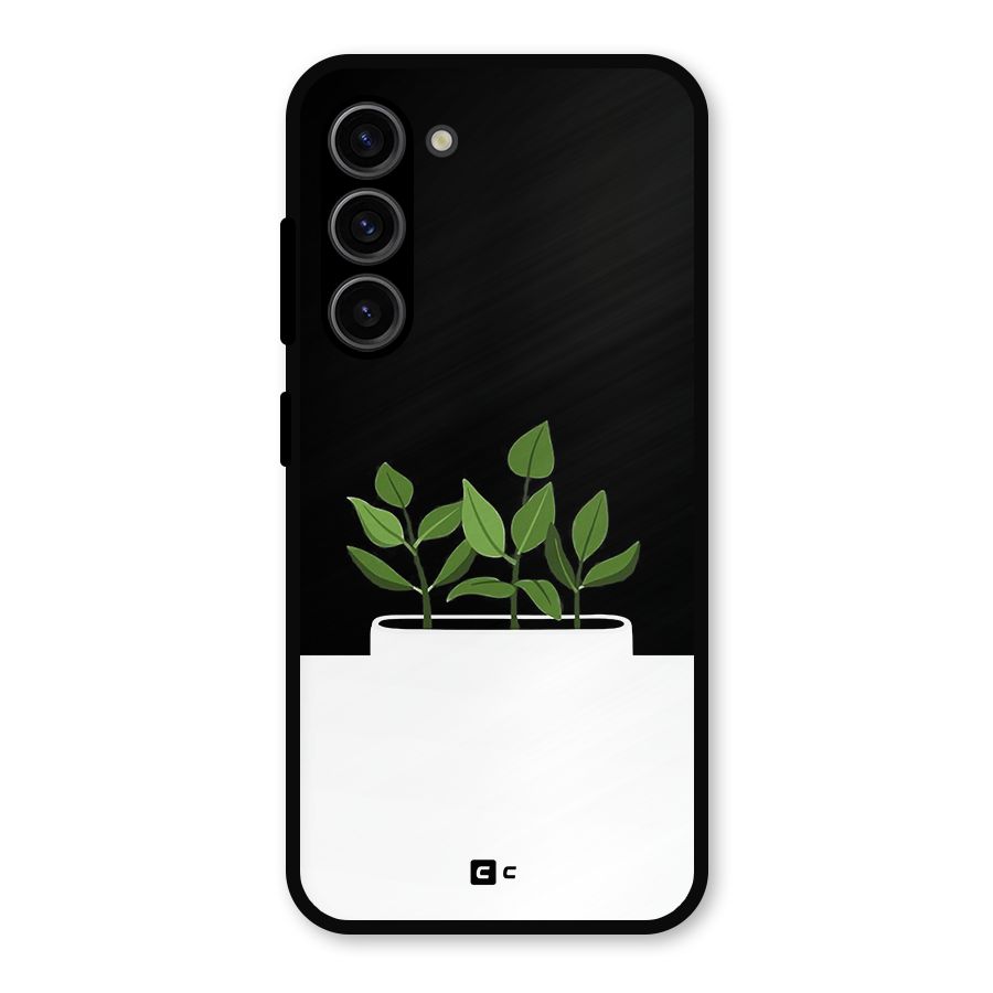 Beautiful Plant Pot Minimalistic Metal Back Case for Galaxy S23