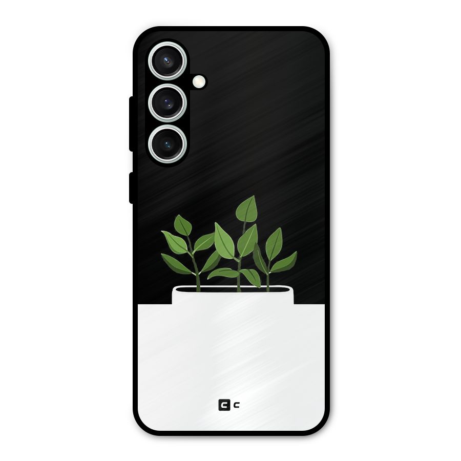 Beautiful Plant Pot Minimalistic Metal Back Case for Galaxy S23 FE