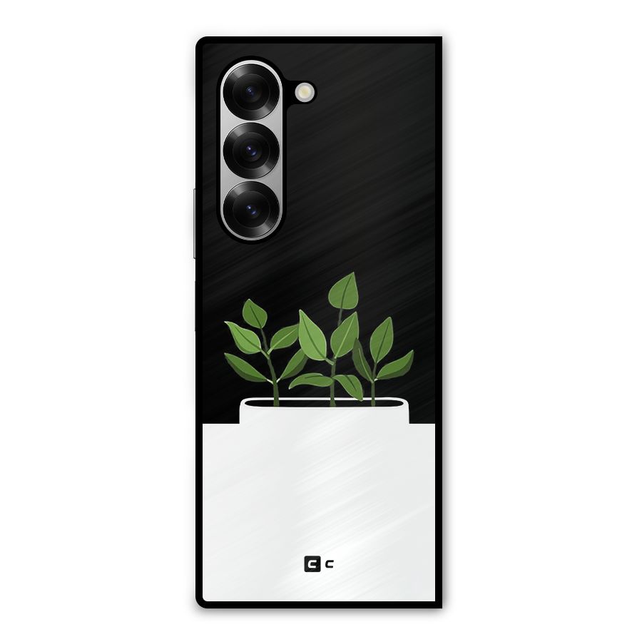 Beautiful Plant Pot Minimalistic Metal Back Case for Galaxy Z Fold6