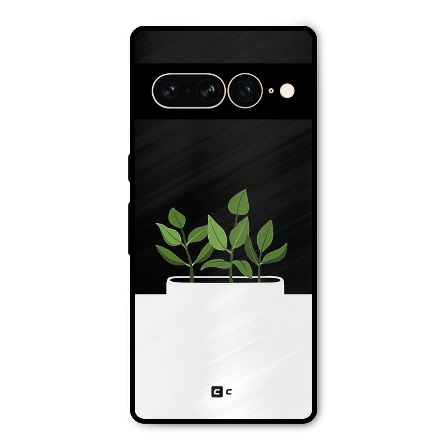 Beautiful Plant Pot Minimalistic Metal Back Case for Google Pixel 7 Pro