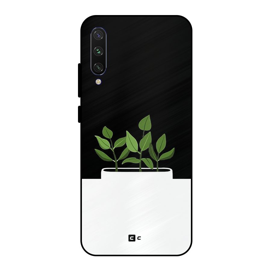 Beautiful Plant Pot Minimalistic Metal Back Case for Mi A3