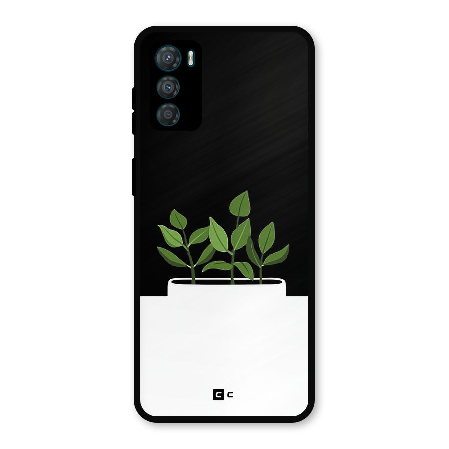 Beautiful Plant Pot Minimalistic Metal Back Case for Moto G42