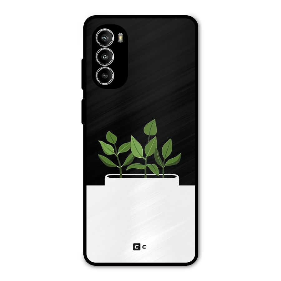 Beautiful Plant Pot Minimalistic Metal Back Case for Moto G52