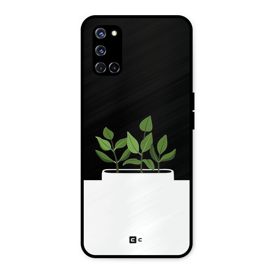 Beautiful Plant Pot Minimalistic Metal Back Case for Oppo A52