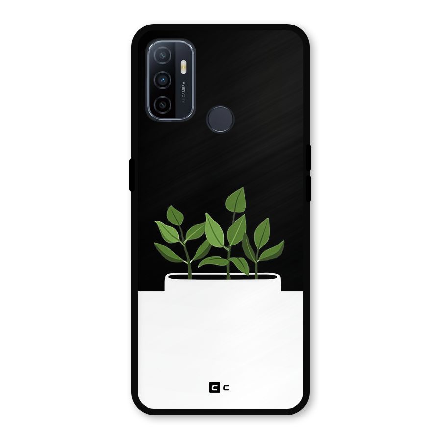 Beautiful Plant Pot Minimalistic Metal Back Case for Oppo A53