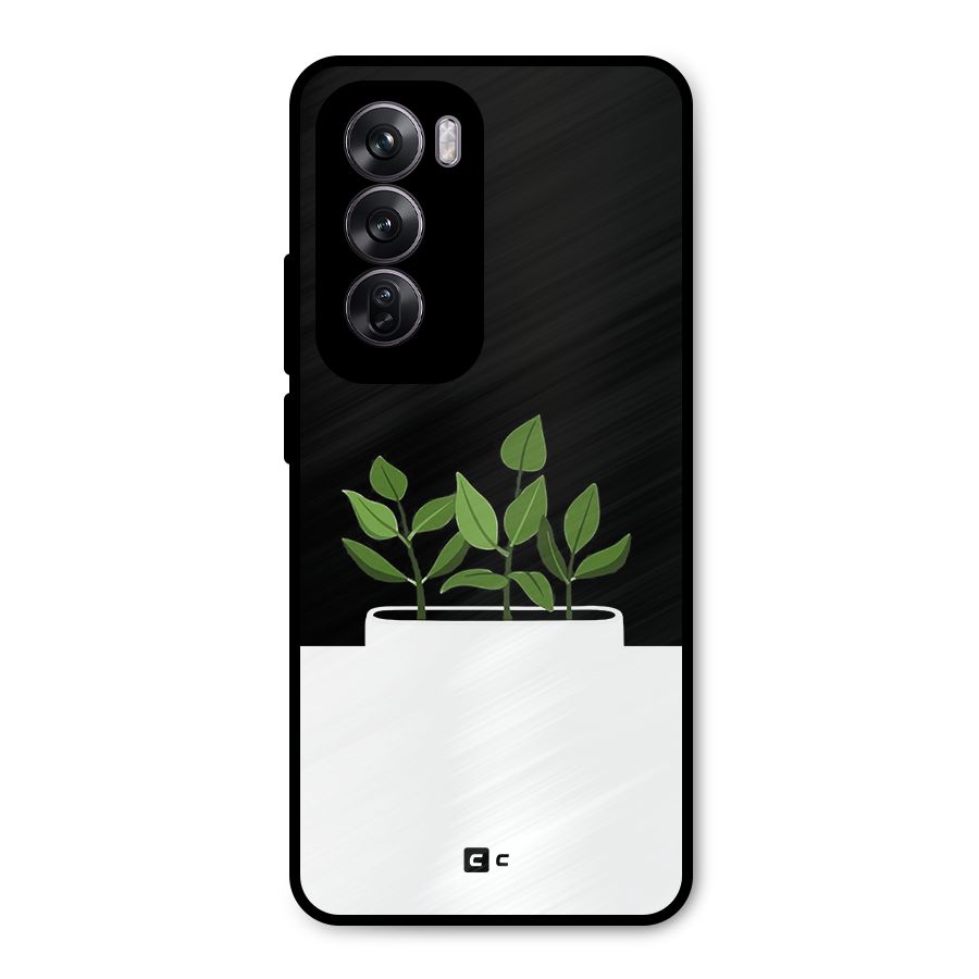 Beautiful Plant Pot Minimalistic Metal Back Case for Oppo Reno12 Pro
