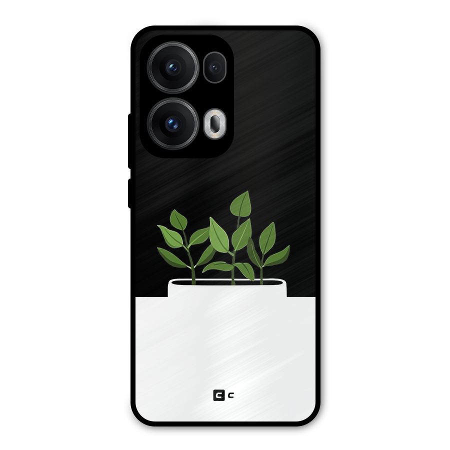 Beautiful Plant Pot Minimalistic Metal Back Case for Oppo Reno13 Pro
