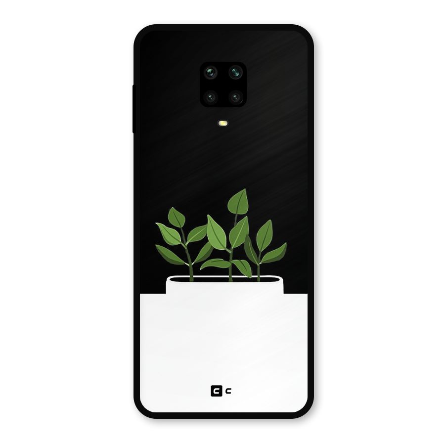 Beautiful Plant Pot Minimalistic Metal Back Case for Poco M2