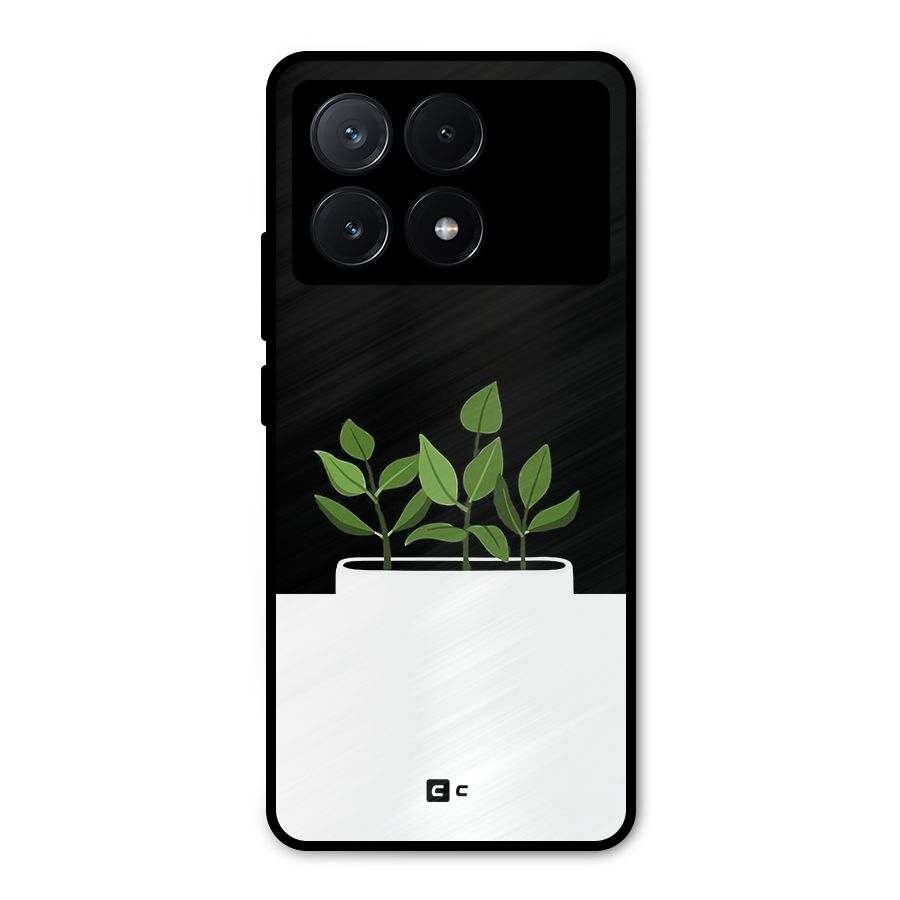 Beautiful Plant Pot Minimalistic Metal Back Case for Poco X6 Pro