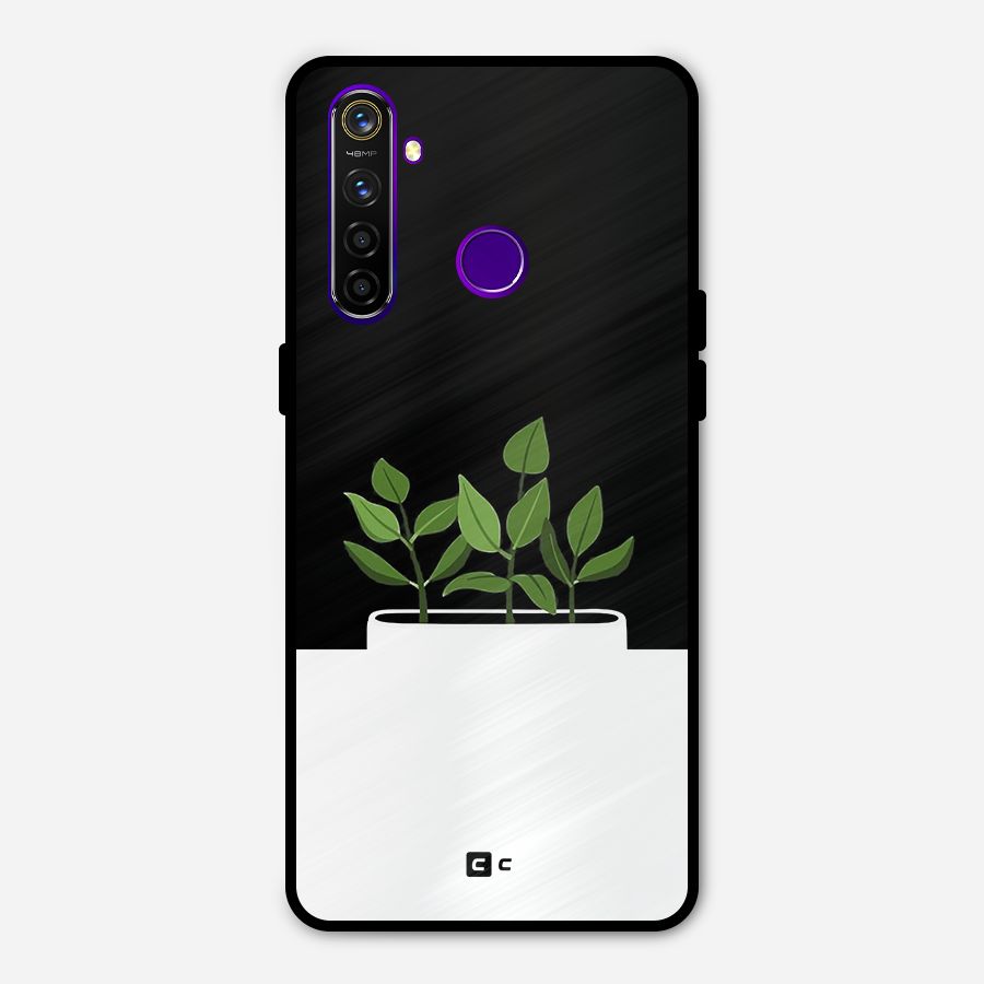 Beautiful Plant Pot Minimalistic Metal Back Case for Realme 5 Pro