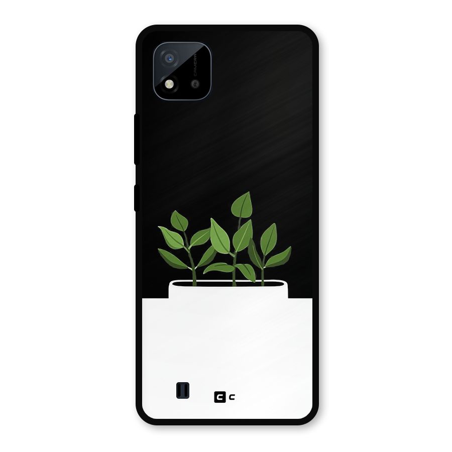 Beautiful Plant Pot Minimalistic Metal Back Case for Realme C11 2021