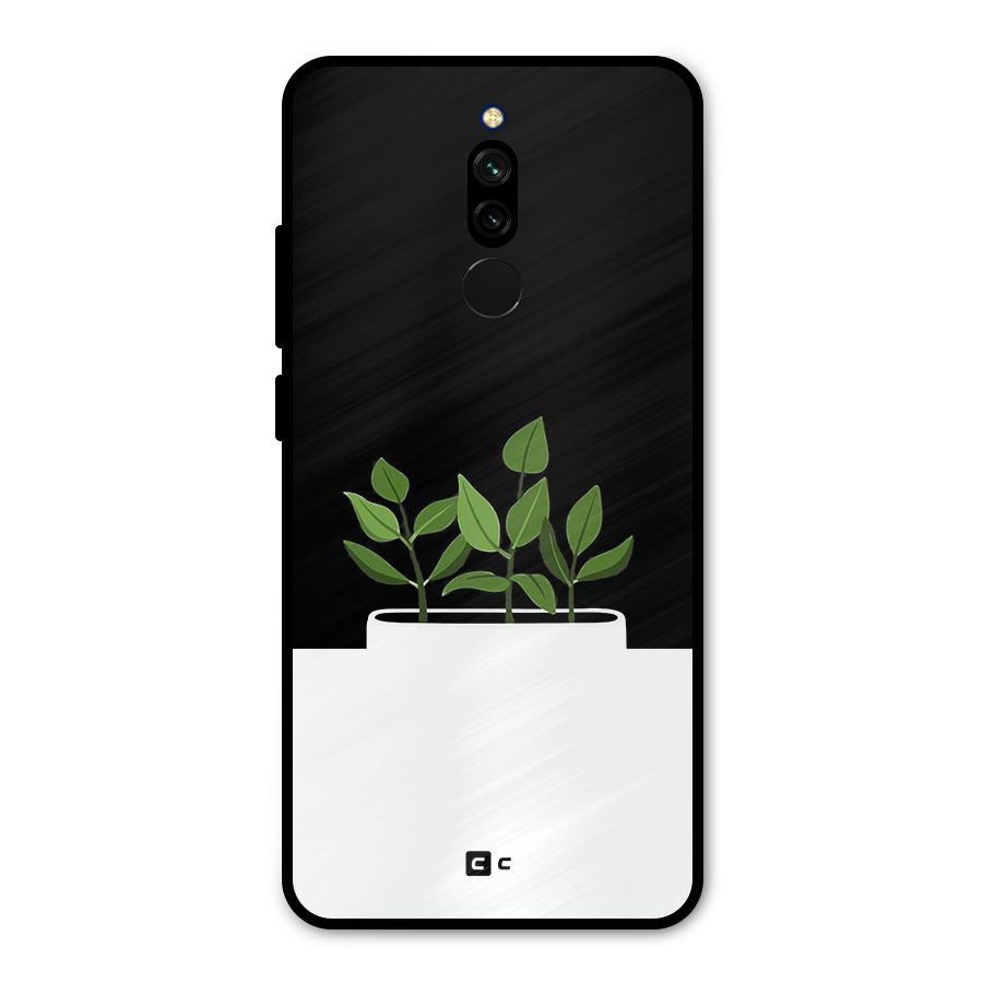 Beautiful Plant Pot Minimalistic Metal Back Case for Redmi 8
