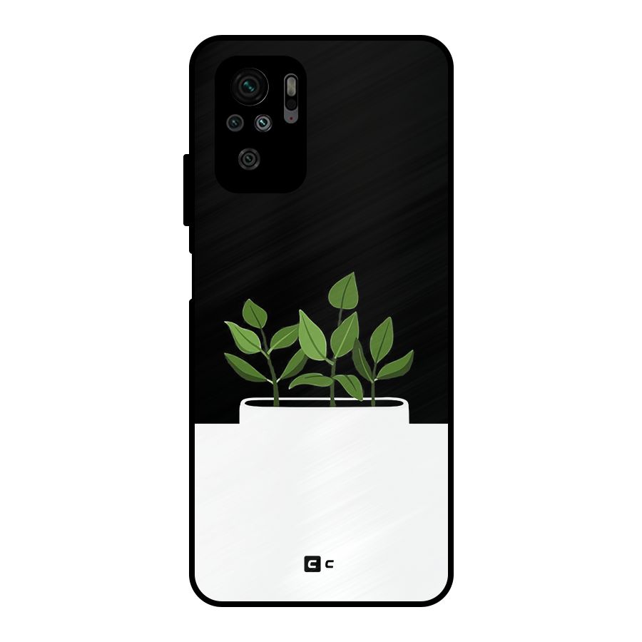 Beautiful Plant Pot Minimalistic Metal Back Case for Redmi Note 10S