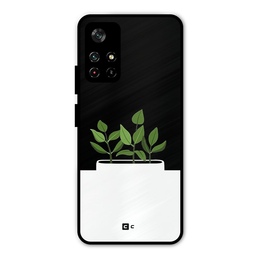 Beautiful Plant Pot Minimalistic Metal Back Case for Redmi Note 11T 5G