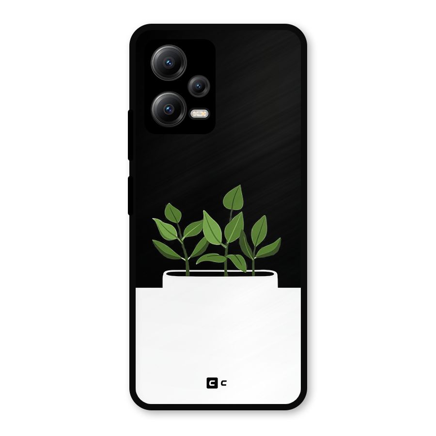 Beautiful Plant Pot Minimalistic Metal Back Case for Redmi Note 12 5G
