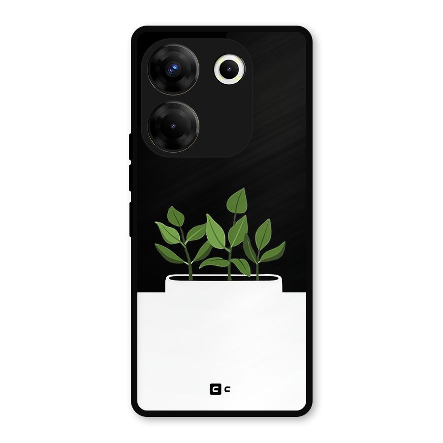 Beautiful Plant Pot Minimalistic Metal Back Case for Tecno Camon 20