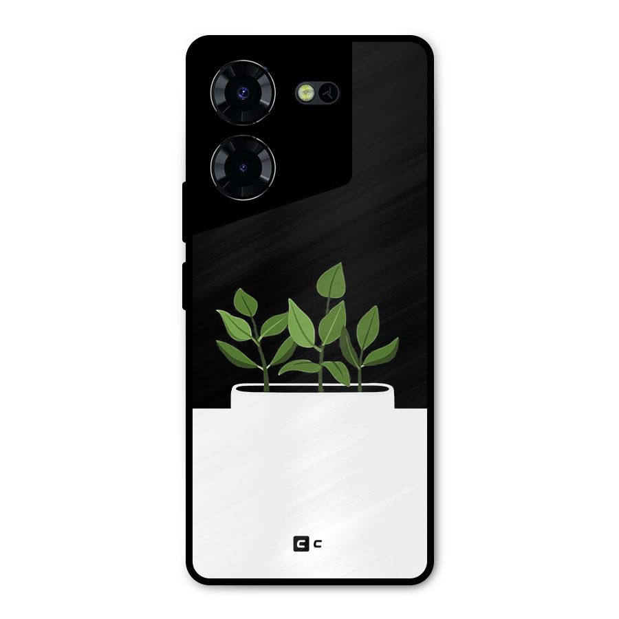 Beautiful Plant Pot Minimalistic Metal Back Case for Tecno Pova 5 Pro 5G