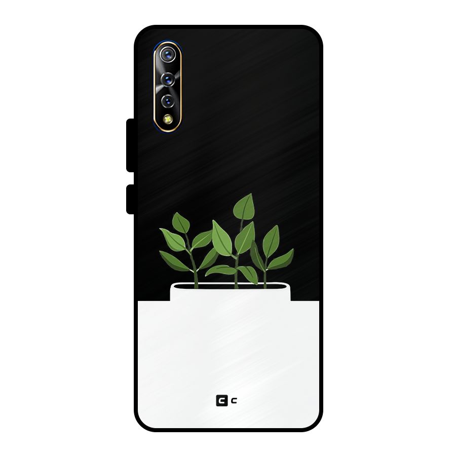 Beautiful Plant Pot Minimalistic Metal Back Case for Vivo S1
