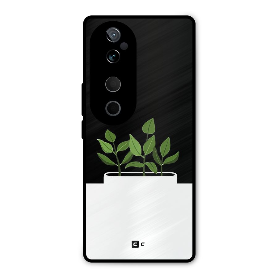 Beautiful Plant Pot Minimalistic Metal Back Case for Vivo T3 Ultra