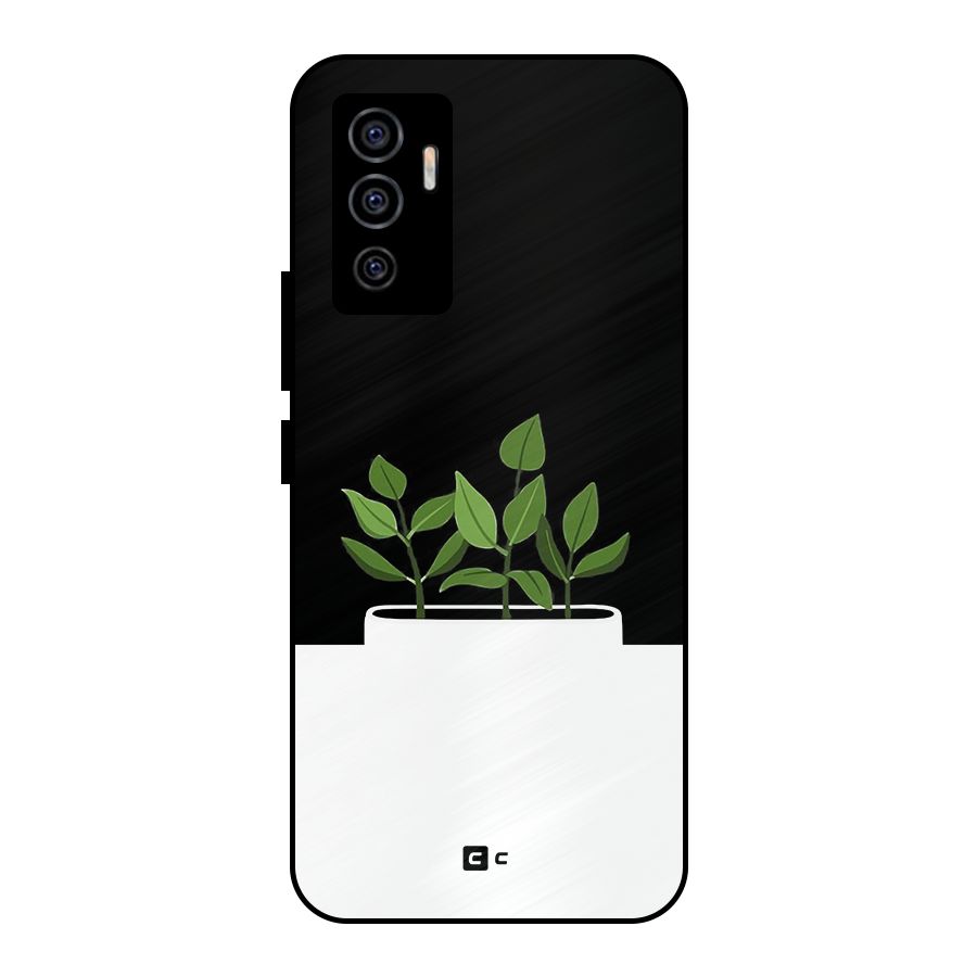 Beautiful Plant Pot Minimalistic Metal Back Case for Vivo V23e