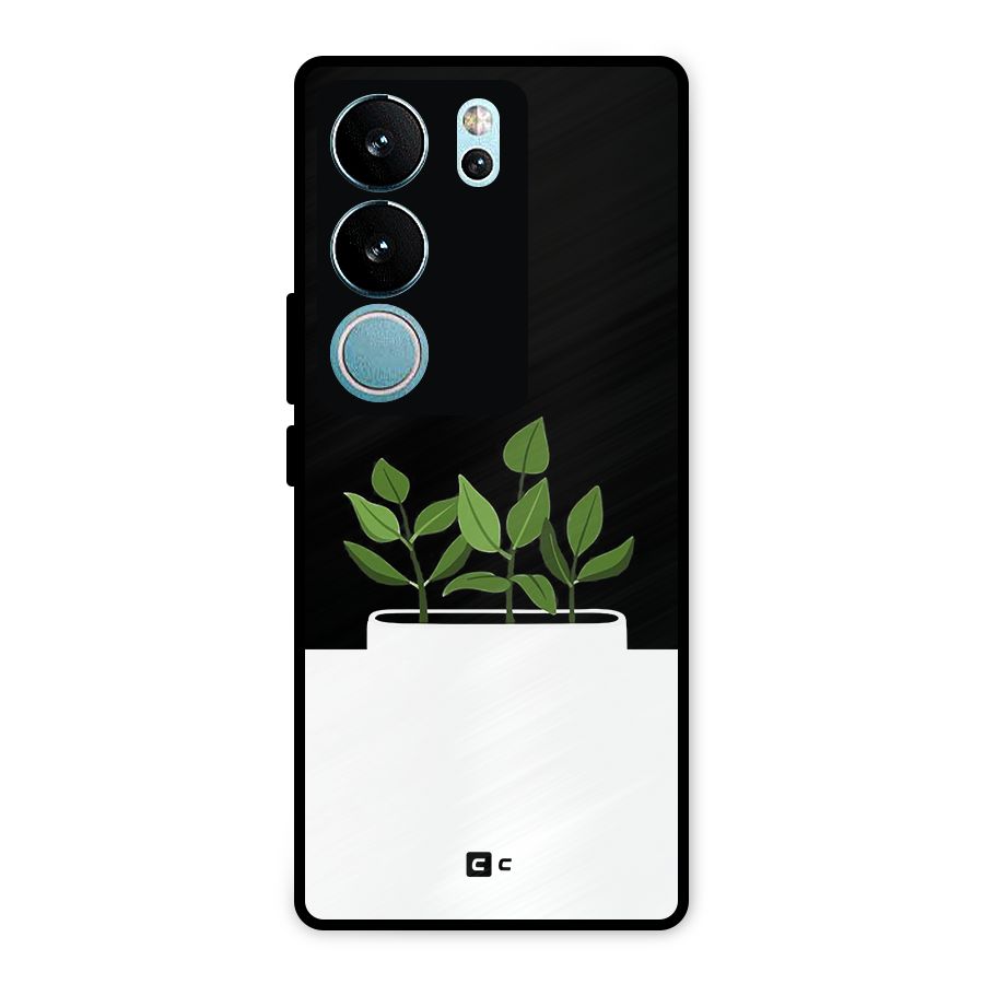 Beautiful Plant Pot Minimalistic Metal Back Case for Vivo V29