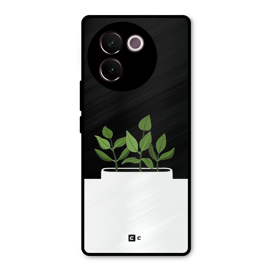 Beautiful Plant Pot Minimalistic Metal Back Case for Vivo V30e
