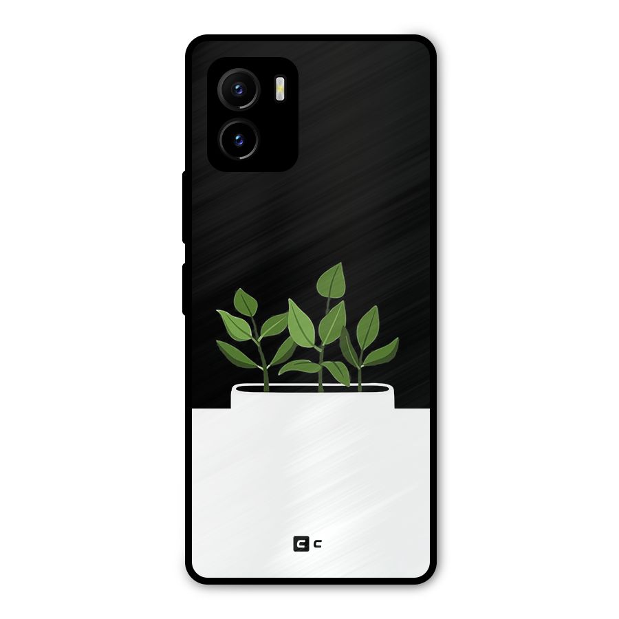 Beautiful Plant Pot Minimalistic Metal Back Case for Vivo Y15s