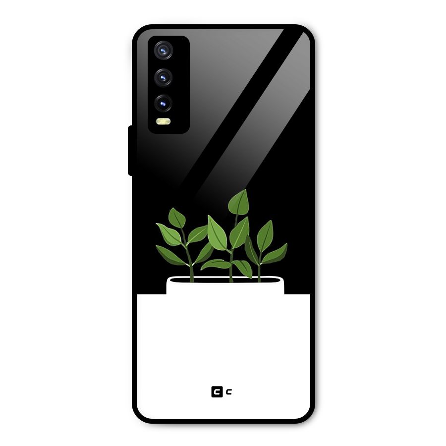Beautiful Plant Pot Minimalistic Metal Back Case for Vivo Y20