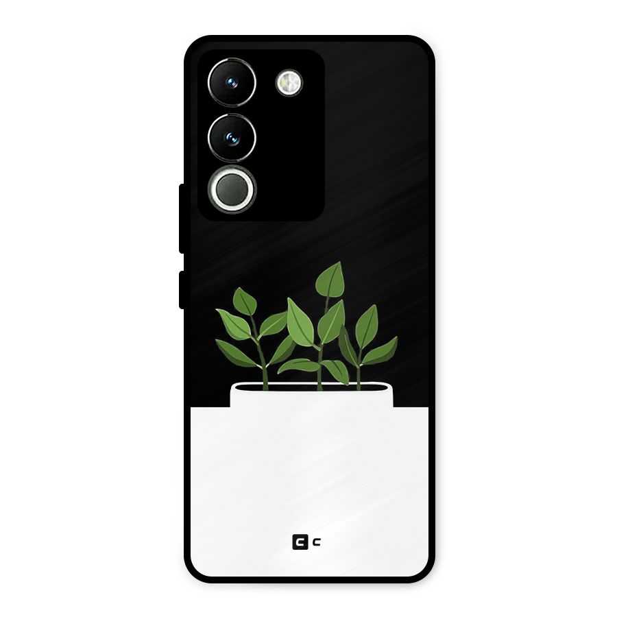 Beautiful Plant Pot Minimalistic Metal Back Case for Vivo Y200