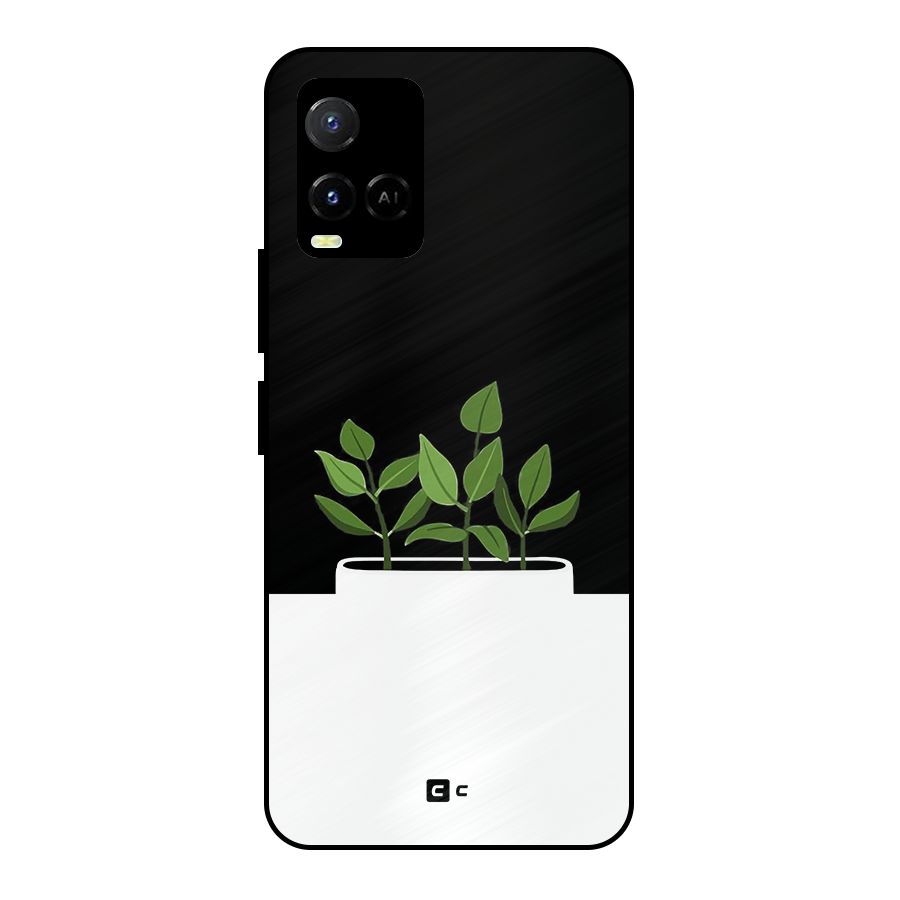 Beautiful Plant Pot Minimalistic Metal Back Case for Vivo Y21A