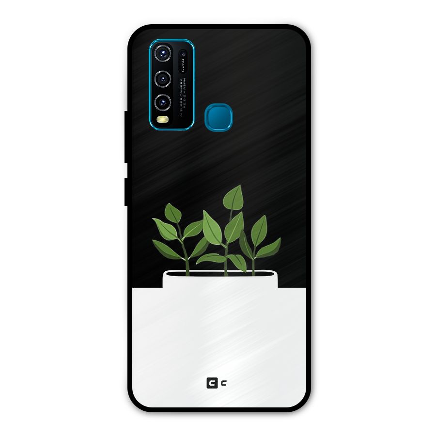 Beautiful Plant Pot Minimalistic Metal Back Case for Vivo Y30