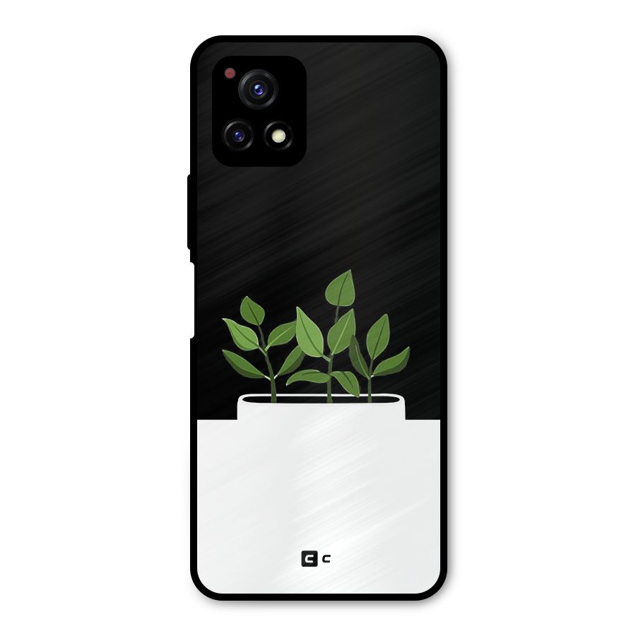 Beautiful Plant Pot Minimalistic Metal Back Case for Vivo Y72 5G