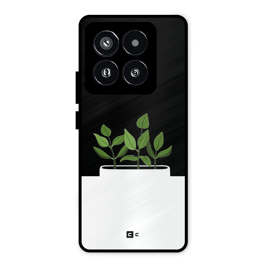 Beautiful Plant Pot Minimalistic Metal Back Case for Xiaomi 14 Pro