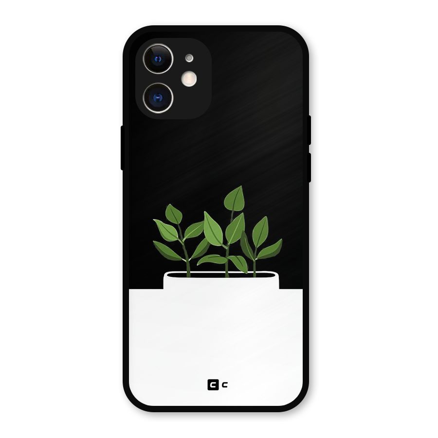 Beautiful Plant Pot Minimalistic Metal Back Case for iPhone 12