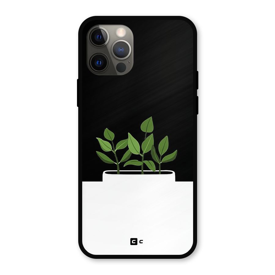 Beautiful Plant Pot Minimalistic Metal Back Case for iPhone 12 Pro