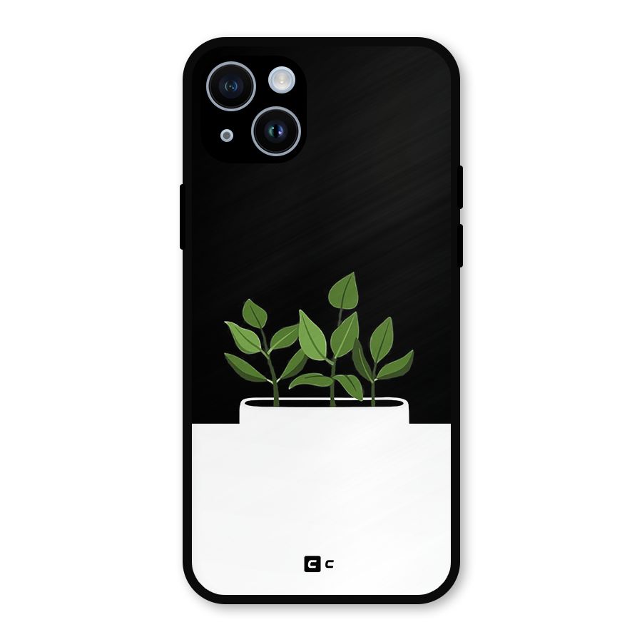 Beautiful Plant Pot Minimalistic Metal Back Case for iPhone 14