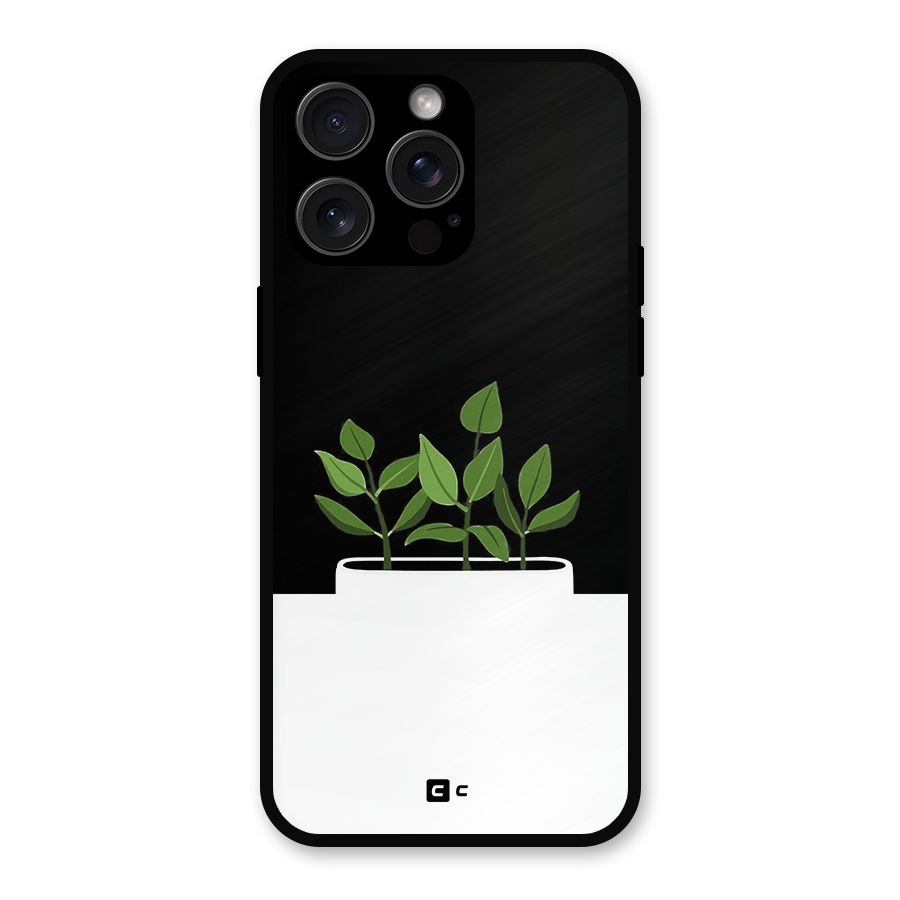 Beautiful Plant Pot Minimalistic Metal Back Case for iPhone 15 Pro Max