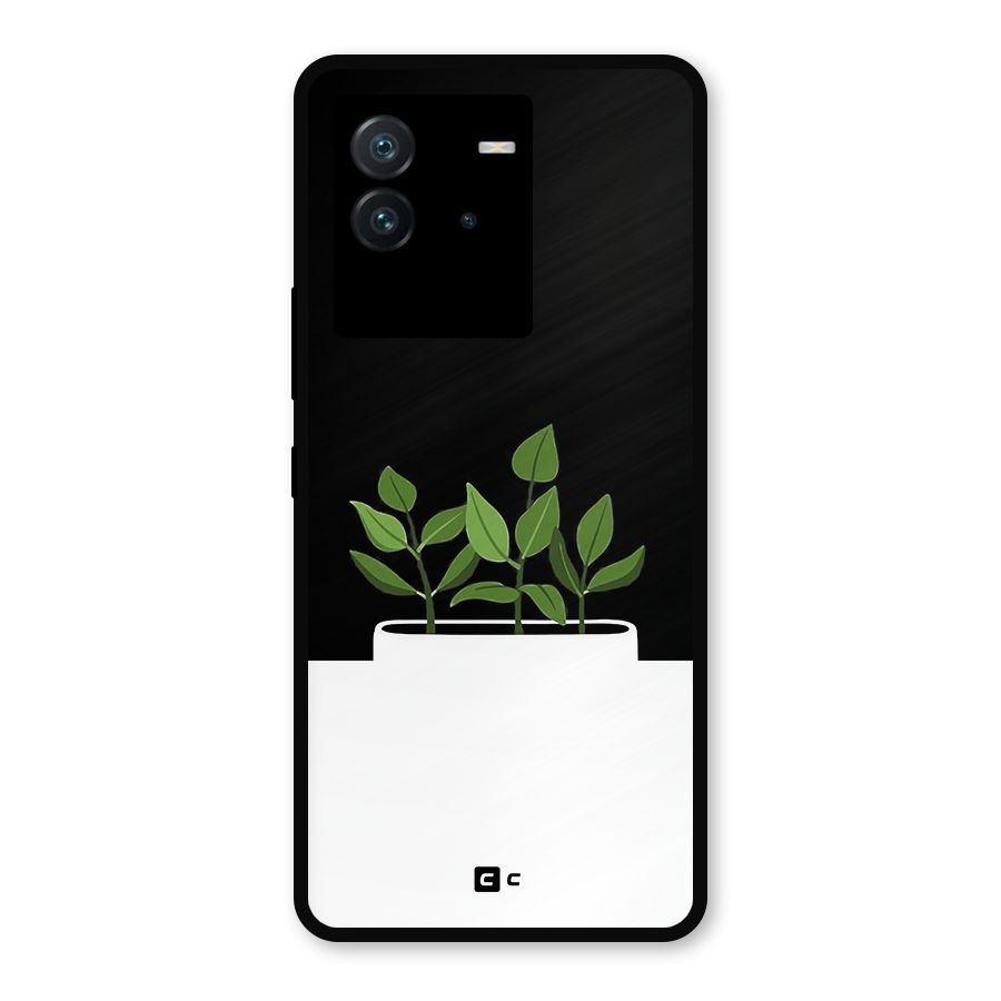 Beautiful Plant Pot Minimalistic Metal Back Case for iQOO Neo 6 5G