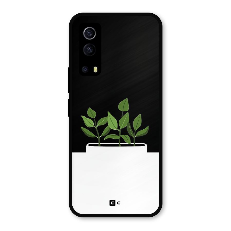 Beautiful Plant Pot Minimalistic Metal Back Case for iQOO Z3